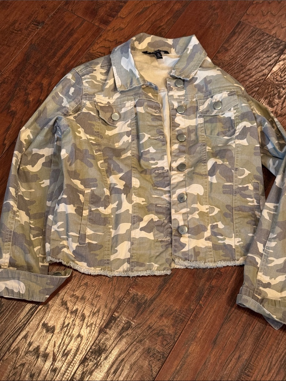 Baccini Green & Tan Camo Jean Jacket
